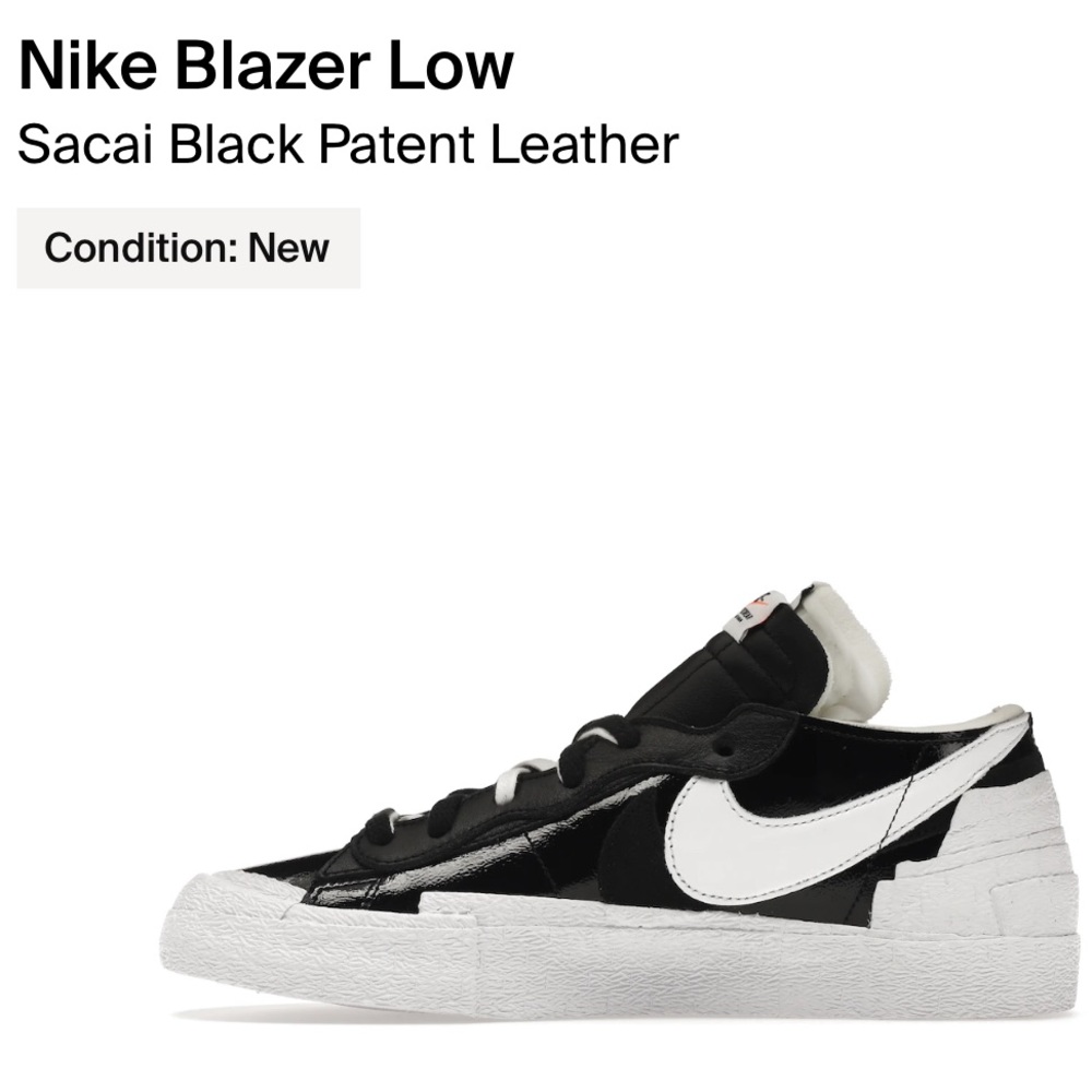 Nike Blazer Low sacai Black Patent Leather